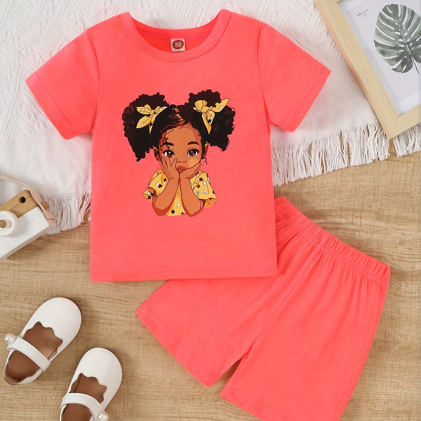 Adorable Cartoon Doll Summer Outfit for Girls