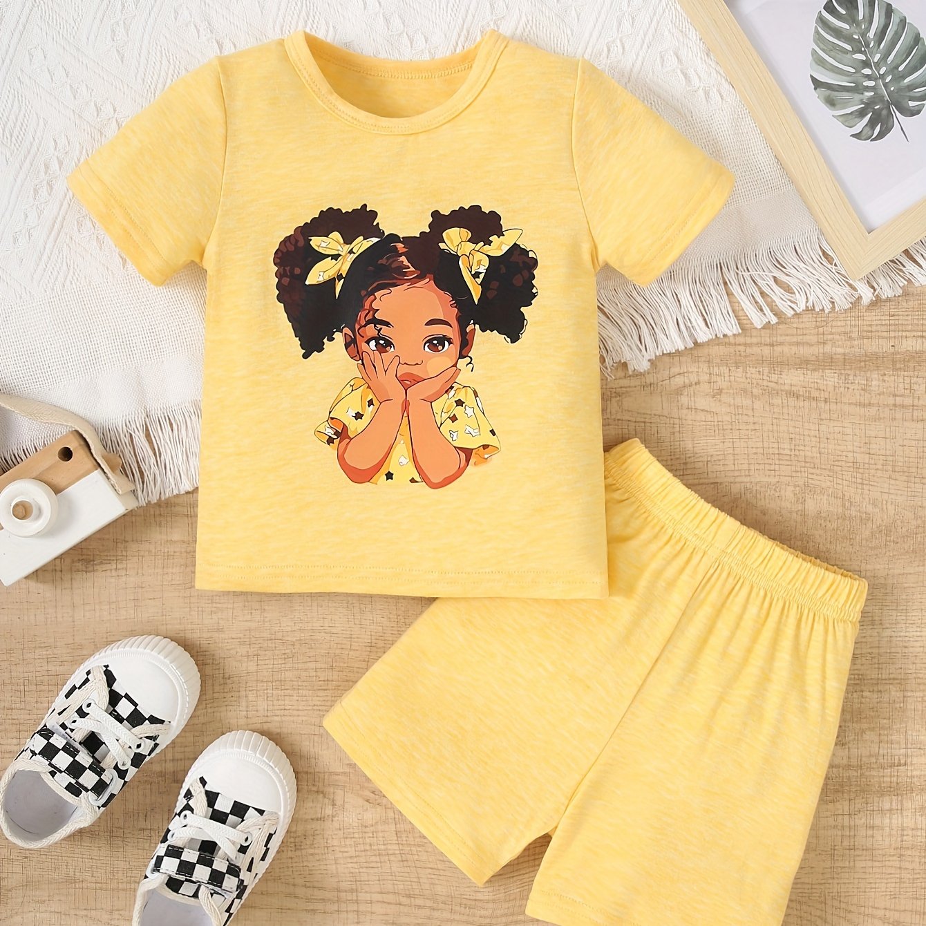 Adorable Cartoon Doll Summer Outfit for Girls