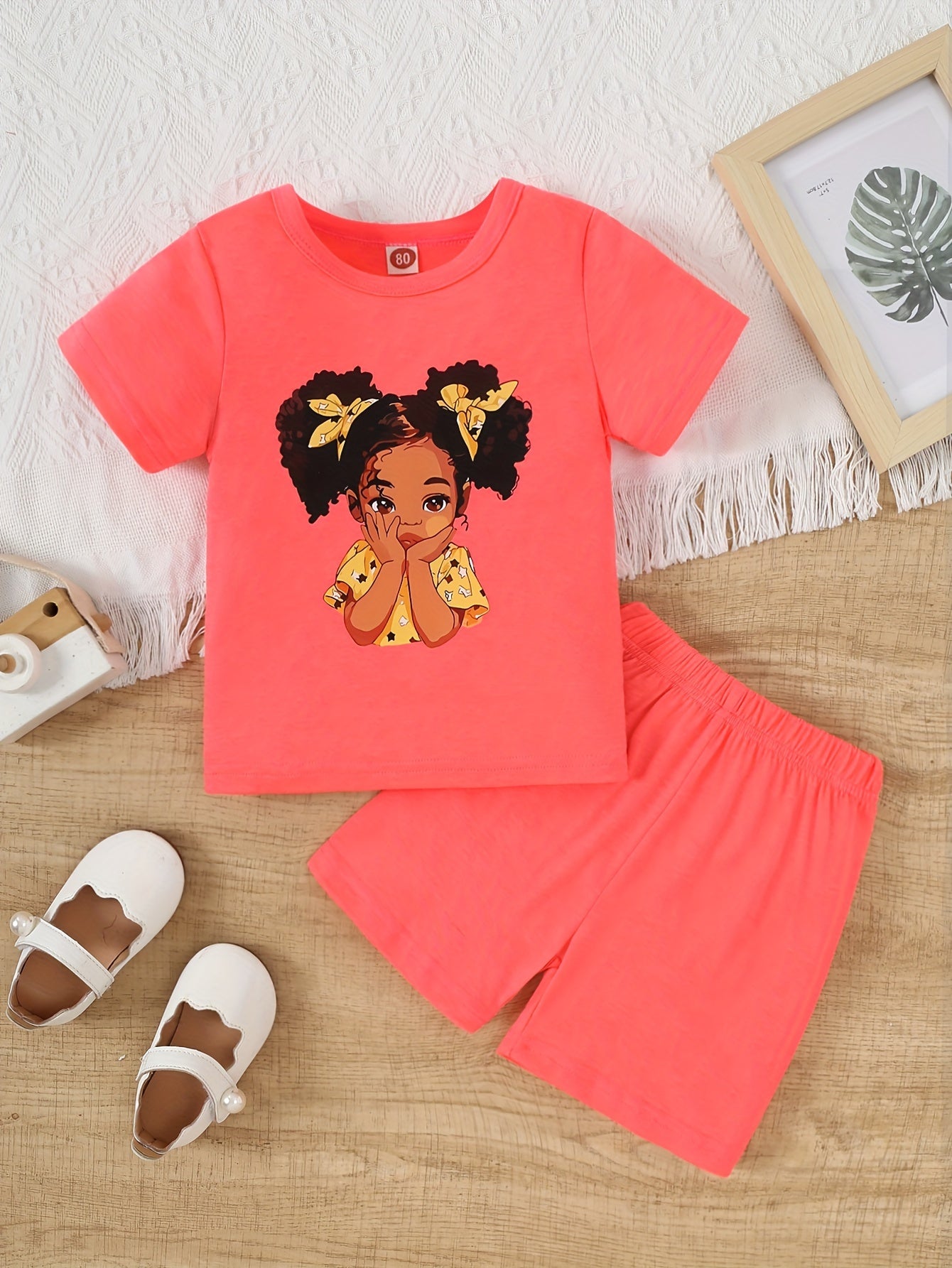 Adorable Cartoon Doll Summer Outfit for Girls