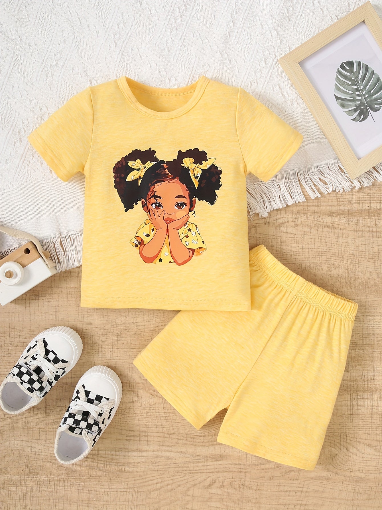 Adorable Cartoon Doll Summer Outfit for Girls