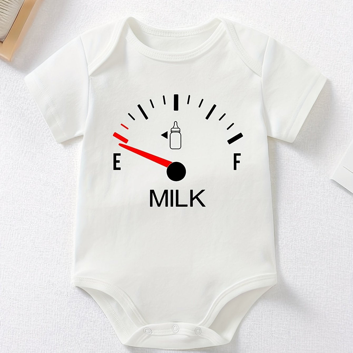 Cute Milk Countdown Print Pure Cotton Romper