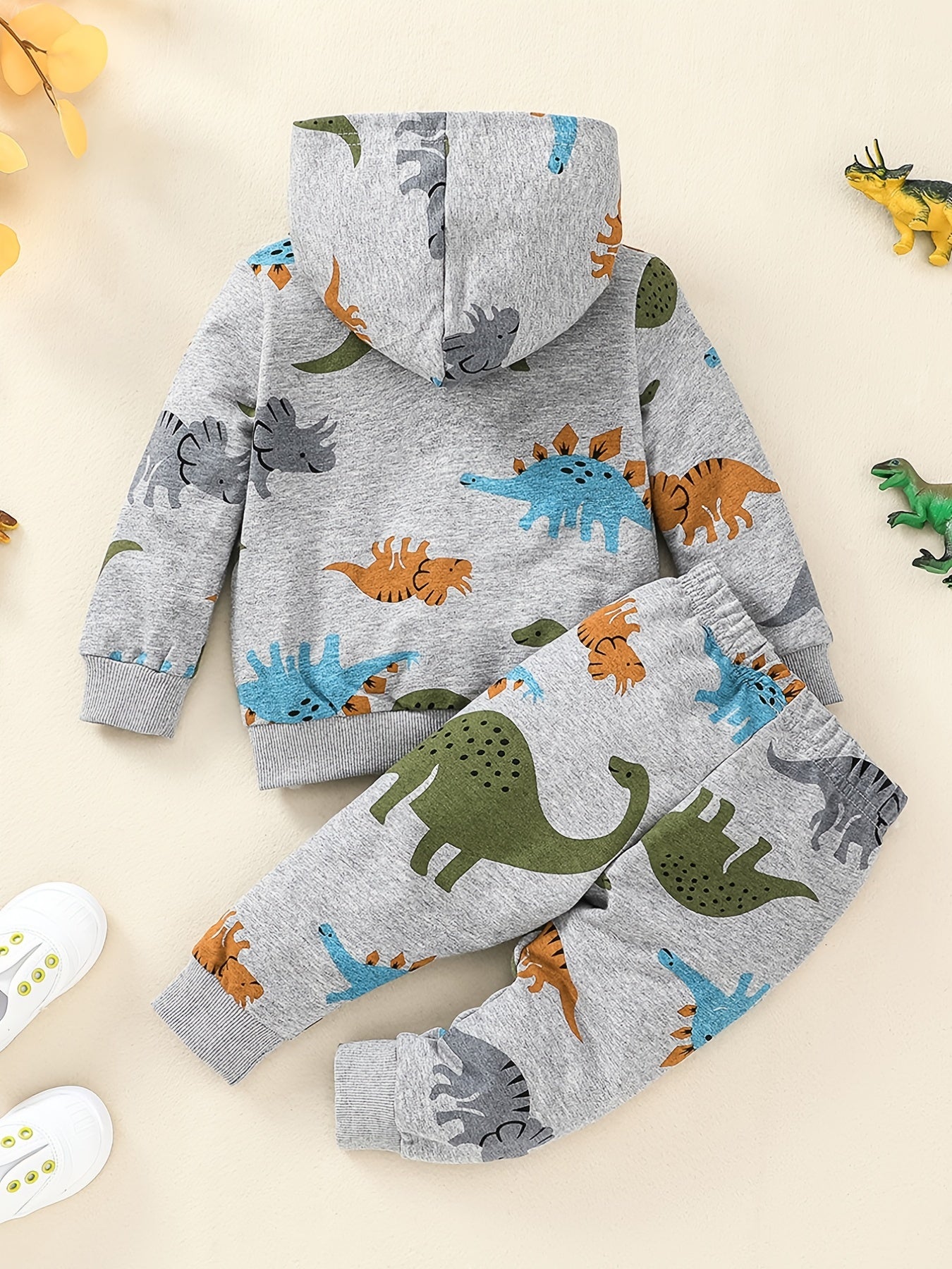 Boys Dinosaur Print Pullover Hoodie + Pants Outdoor Set Outfit Baby outdoor clothes