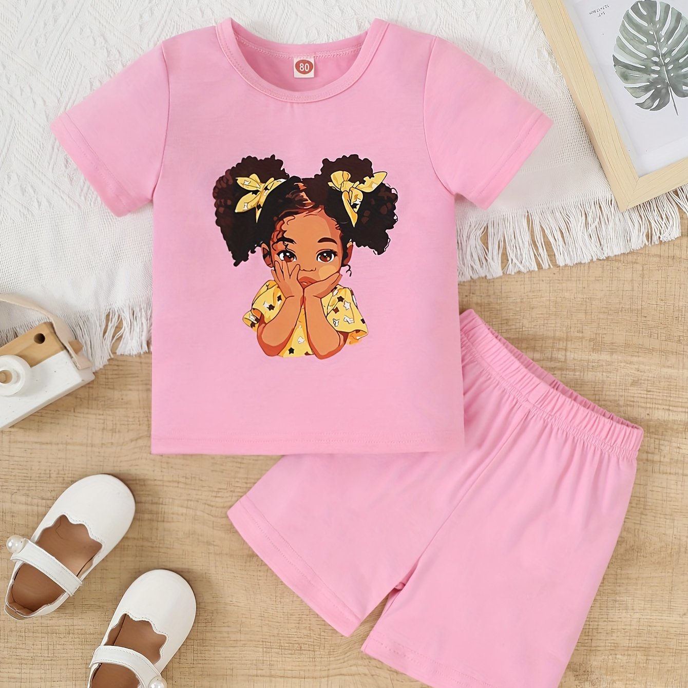 Adorable Cartoon Doll Summer Outfit for Girls