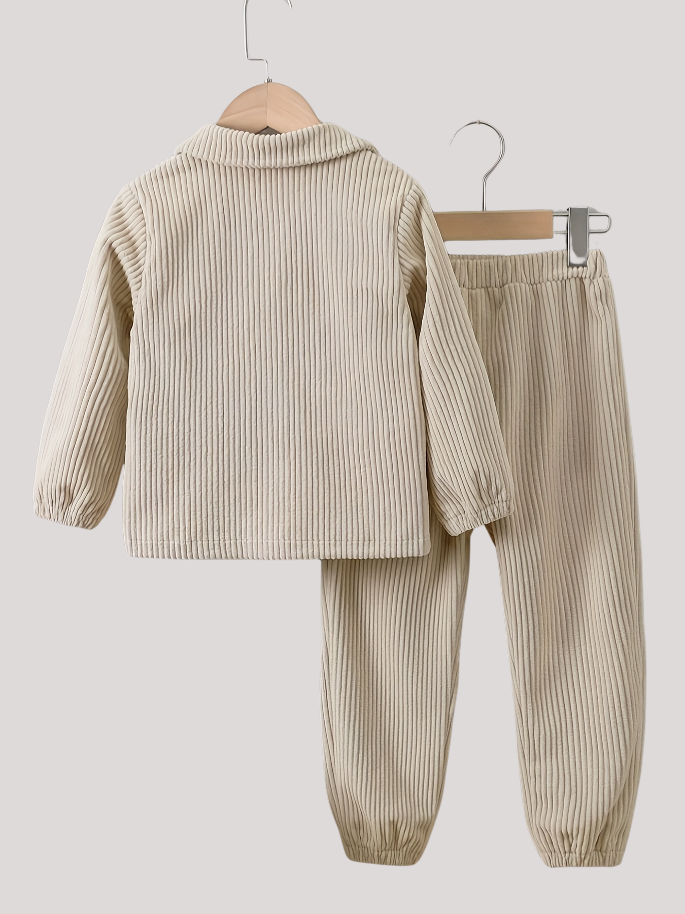 Boy's Corduroy Outfit, Shirt & Jacket & Pants Set