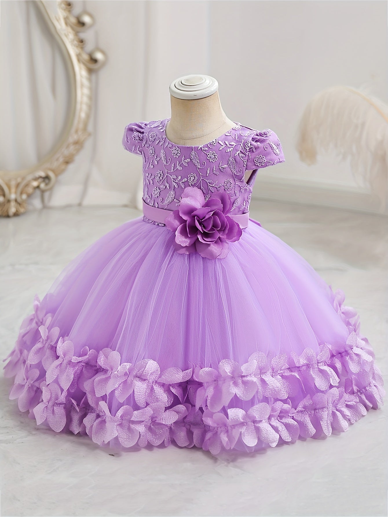 Cute Baby Girls Kids Performance Dress, Lace Princess Dress, Holiday Puffy Skirt Gauze Dress, One Year Old Birthday Dress, Performance Clothes