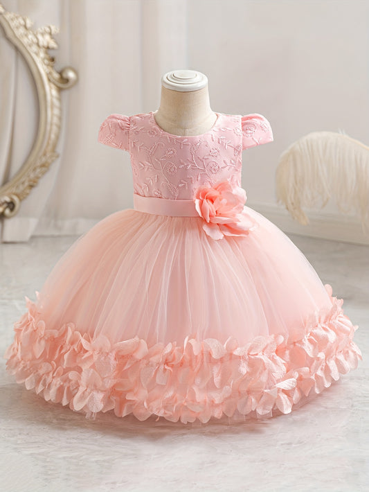 Cute Baby Girls Kids Performance Dress, Lace Princess Dress, Holiday Puffy Skirt Gauze Dress, One Year Old Birthday Dress, Performance Clothes