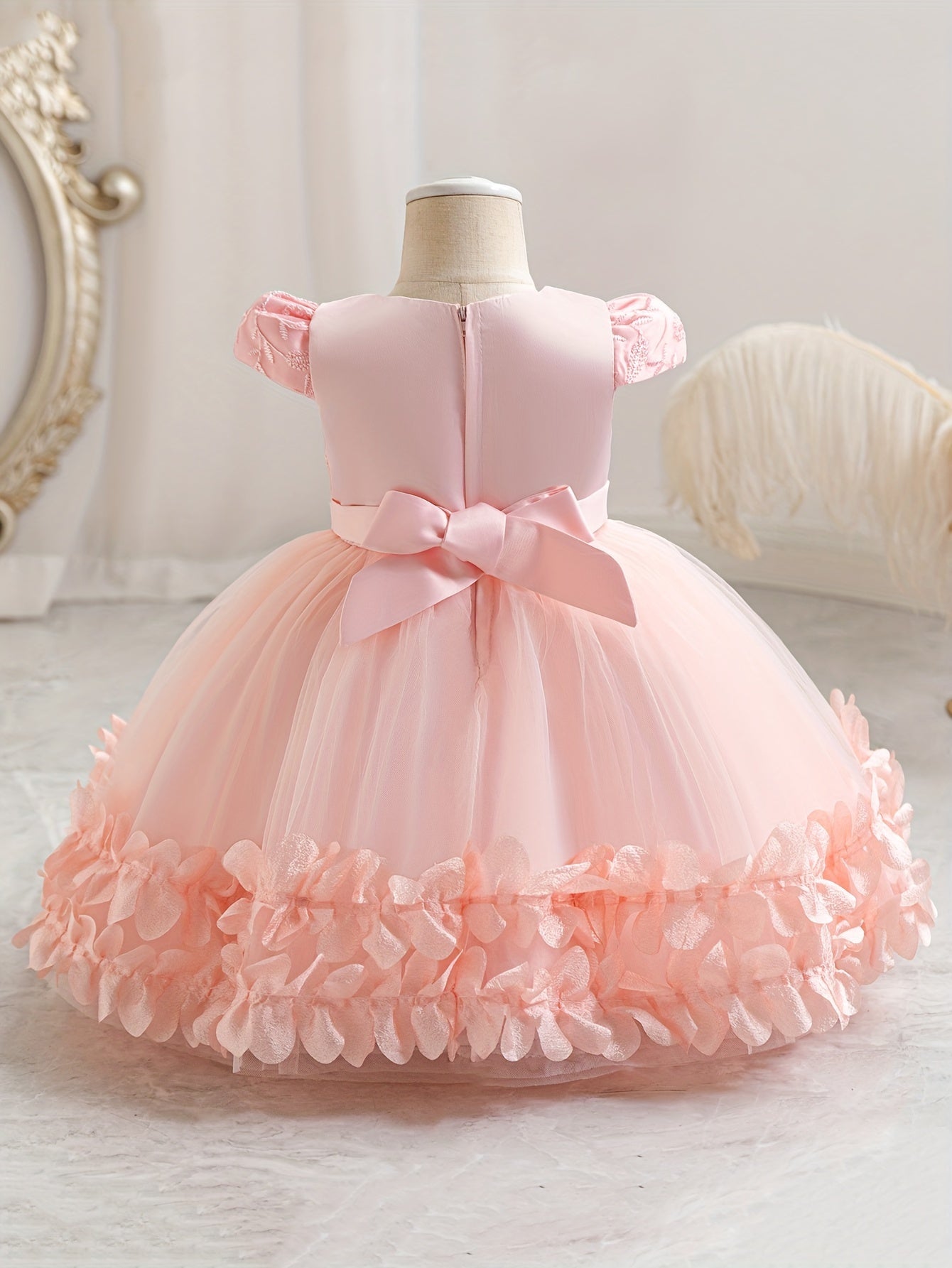 Cute Baby Girls Kids Performance Dress, Lace Princess Dress, Holiday Puffy Skirt Gauze Dress, One Year Old Birthday Dress, Performance Clothes