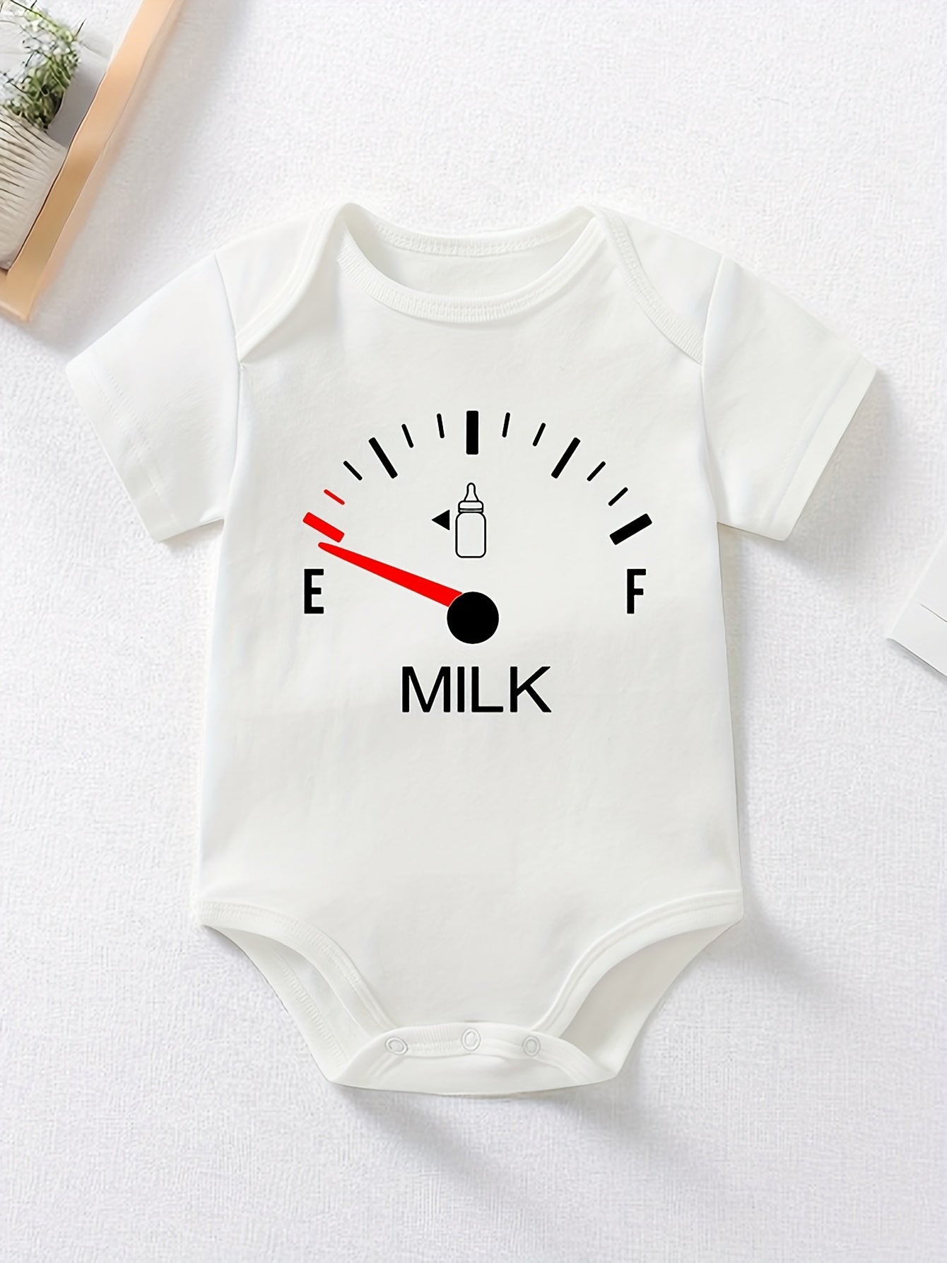 Cute Milk Countdown Print Pure Cotton Romper